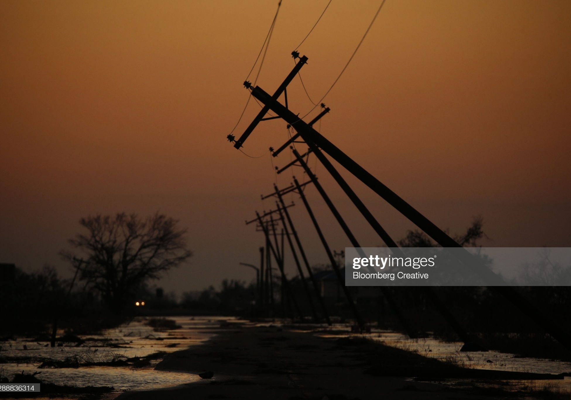 Infrastrucutre Risk 1 Damaged utility poles after Hurricane Delta made landfall in Louisiana, U.S. Photographer: Luke Sharrett/Bloomberg